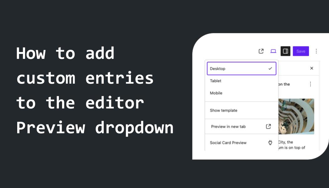 How to add custom entries to the editor Preview dropdown