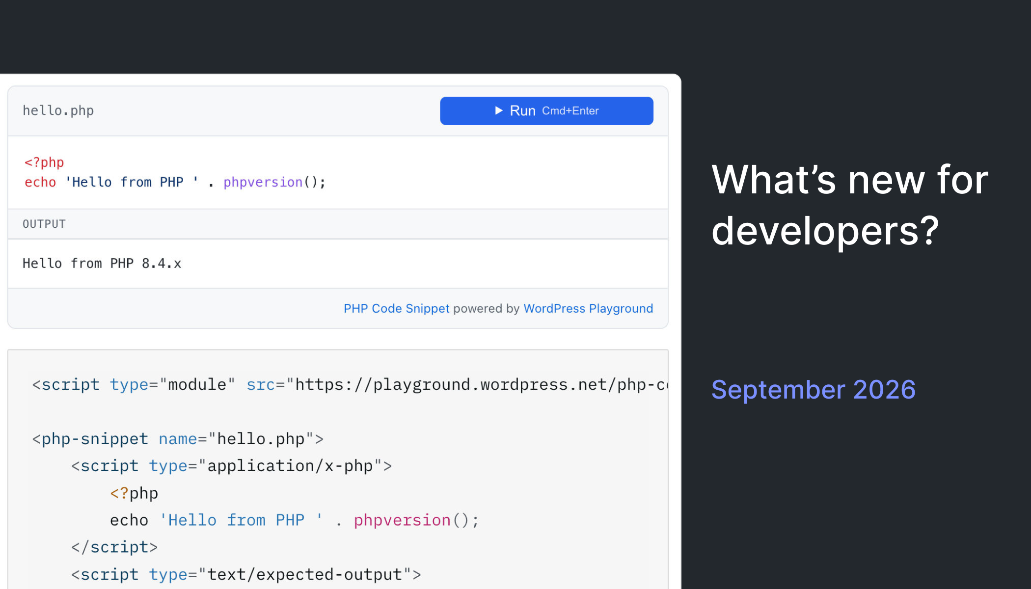 What’s new for developers? (September 2026)