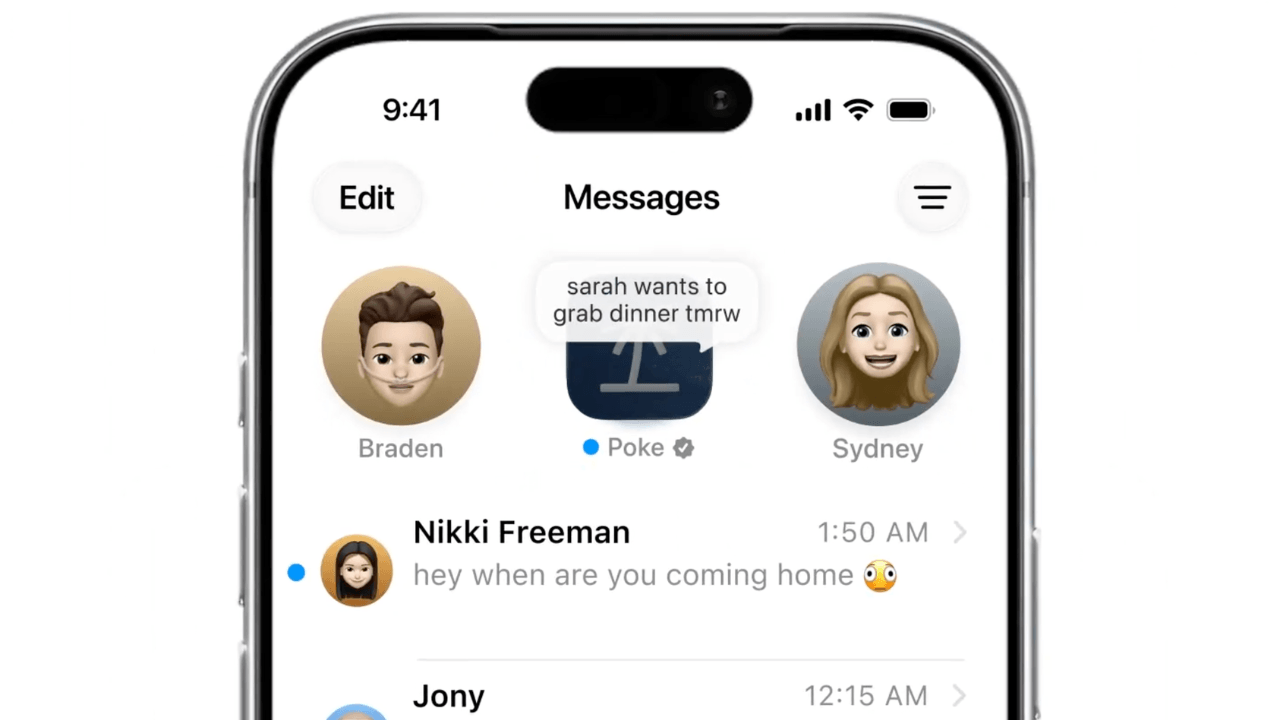 Yapay zeka ajanı hizmeti Poke, Apple'ın Mesajlar uygulamasına eklendi